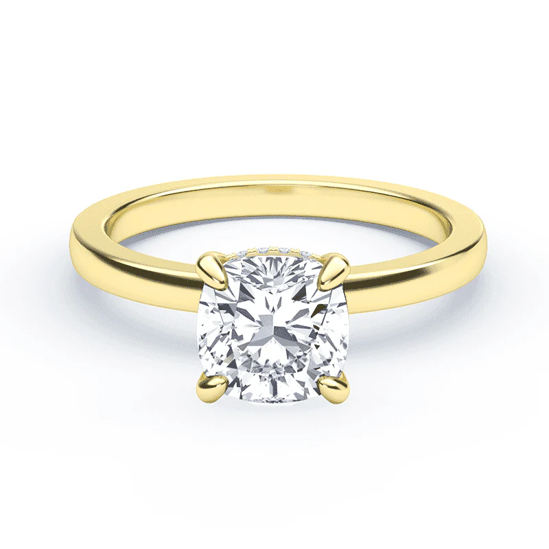 Cushion Low Hidden Halo Ring