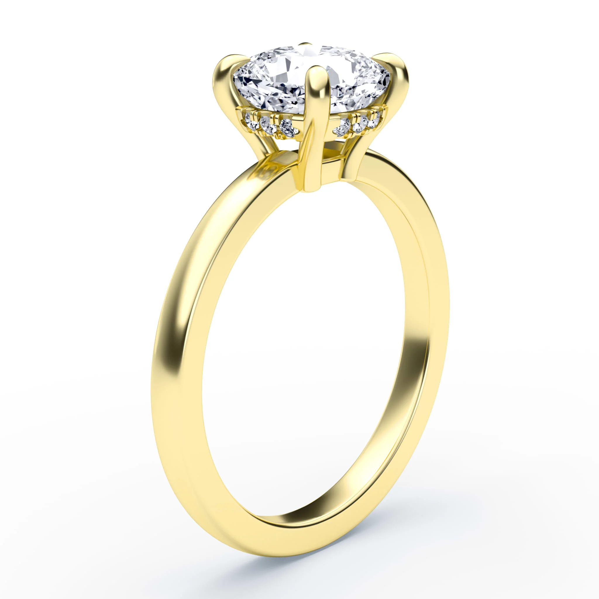 Cushion Low Hidden Halo Ring - Image 2
