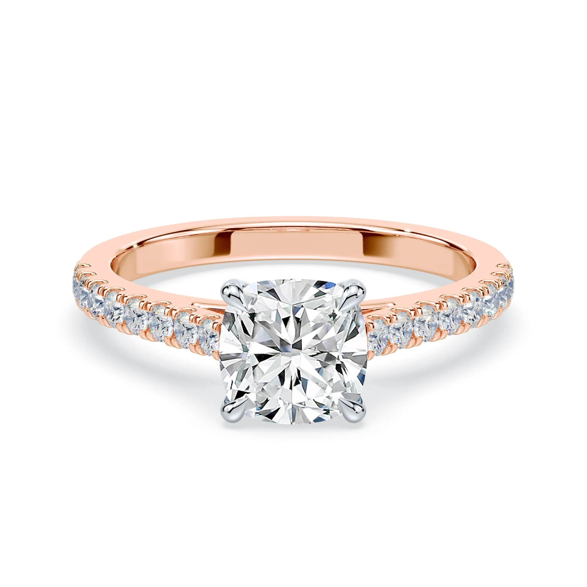 Cushion Sleek Pave Cathedral
