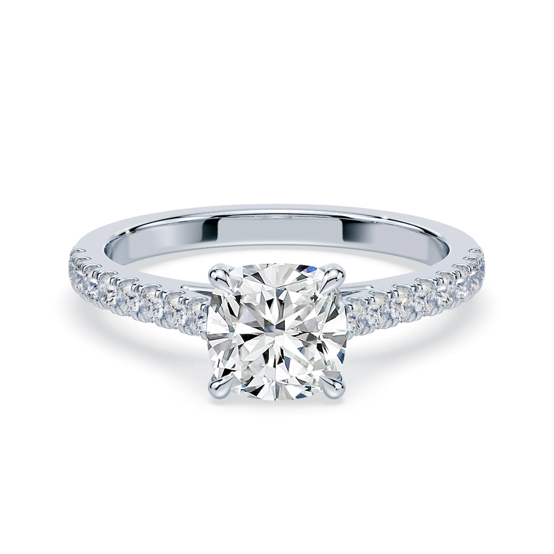 Cushion Sleek Pave Cathedral