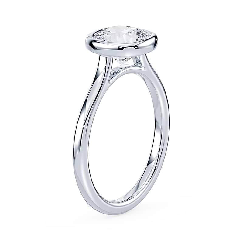 Cushion Cut Cathedral Bezel Ring - Image 2