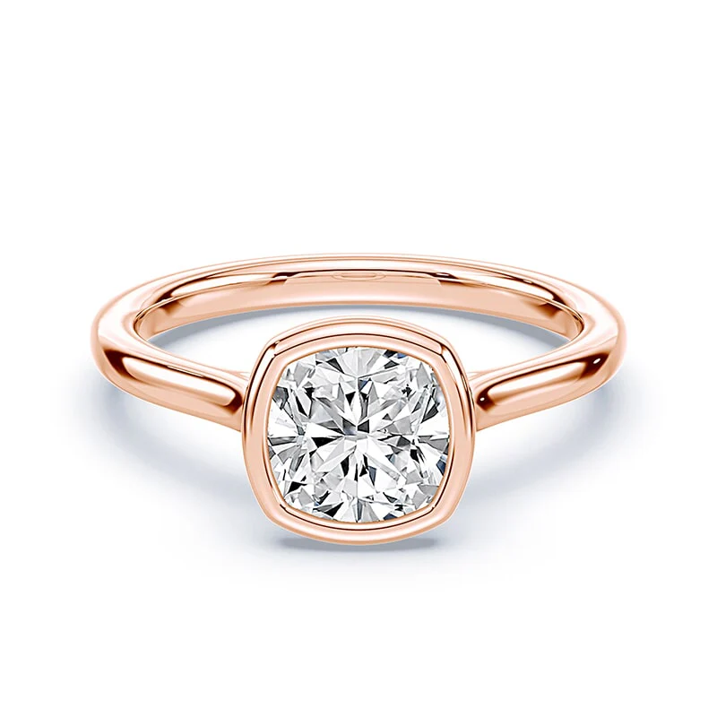 Cushion Cut Cathedral Bezel Ring