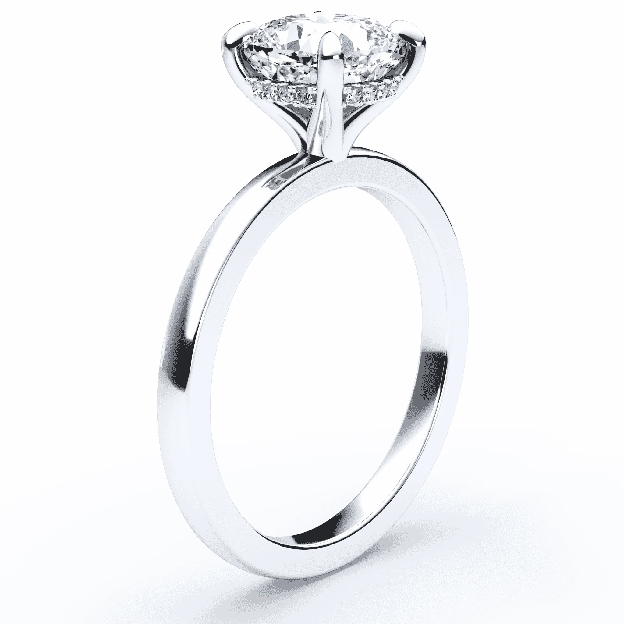 Cushion Cut Hidden Halo Ring - Image 2