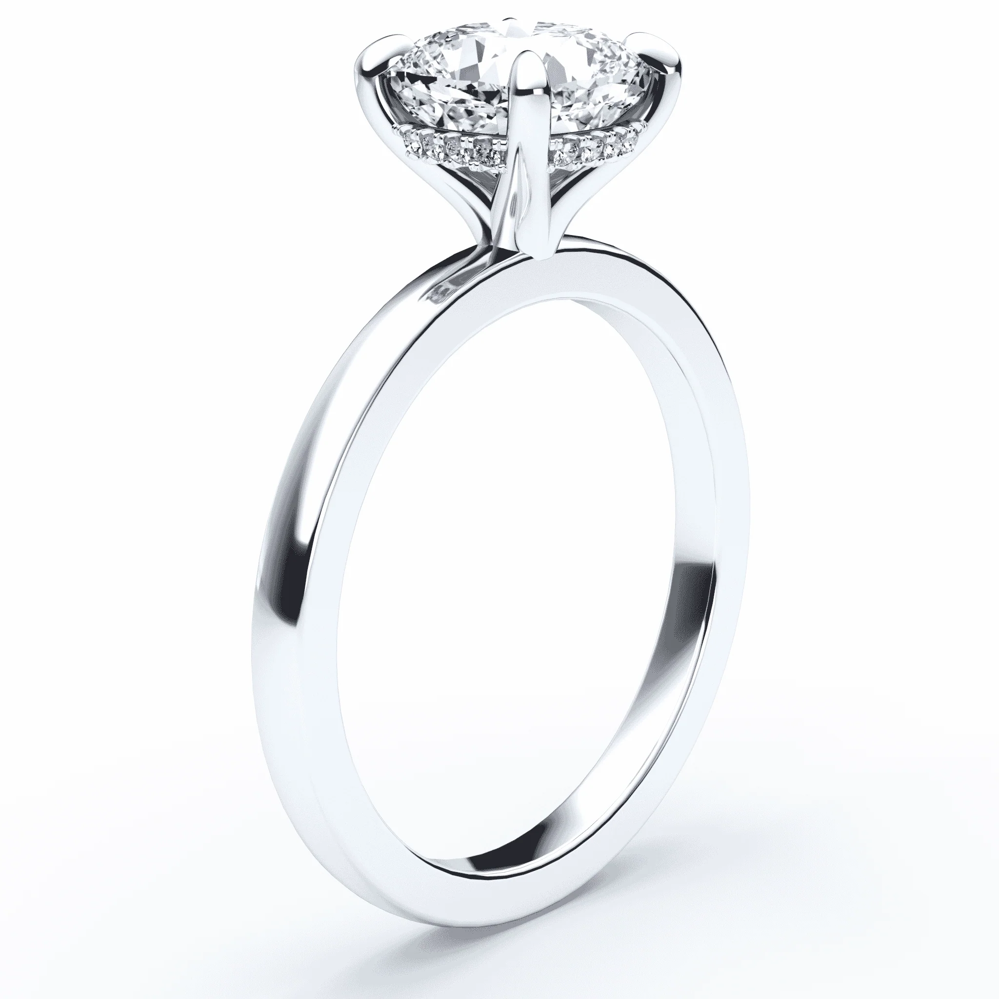 Cushion Cut Hidden Halo Ring - Image 2