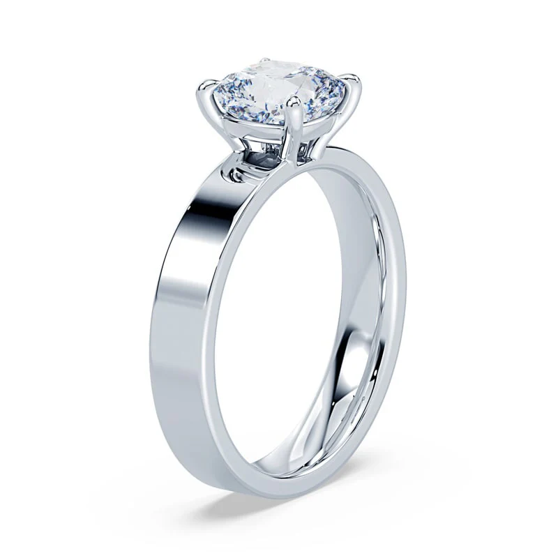 Cushion Cut Low Profile Wide Solitaire - Image 2