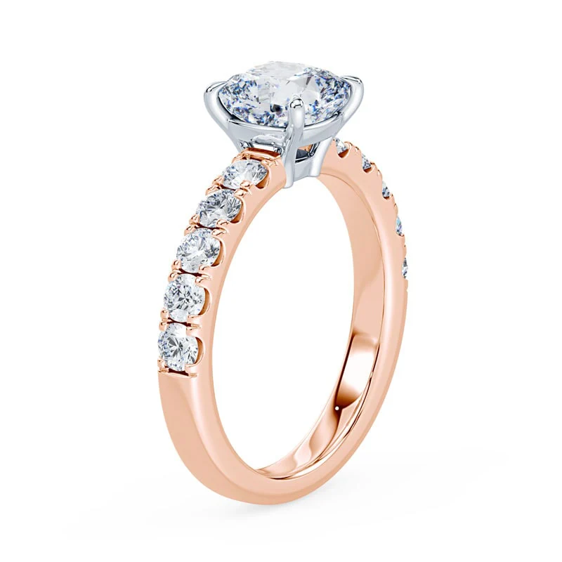 Cushion Cut Low Wide Pave Ring - Image 2