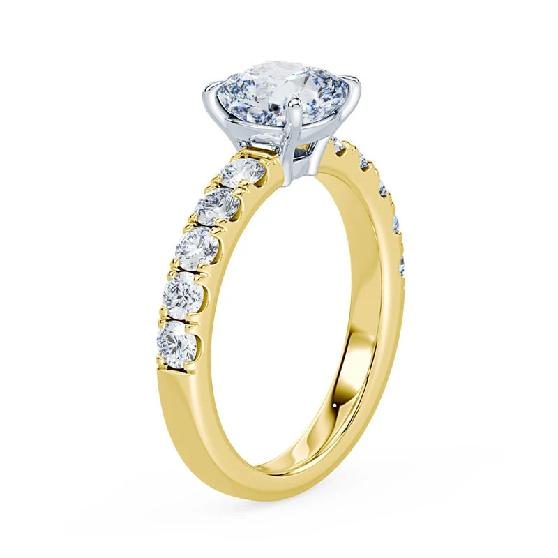 Cushion Cut Low Wide Pave Ring - Image 2