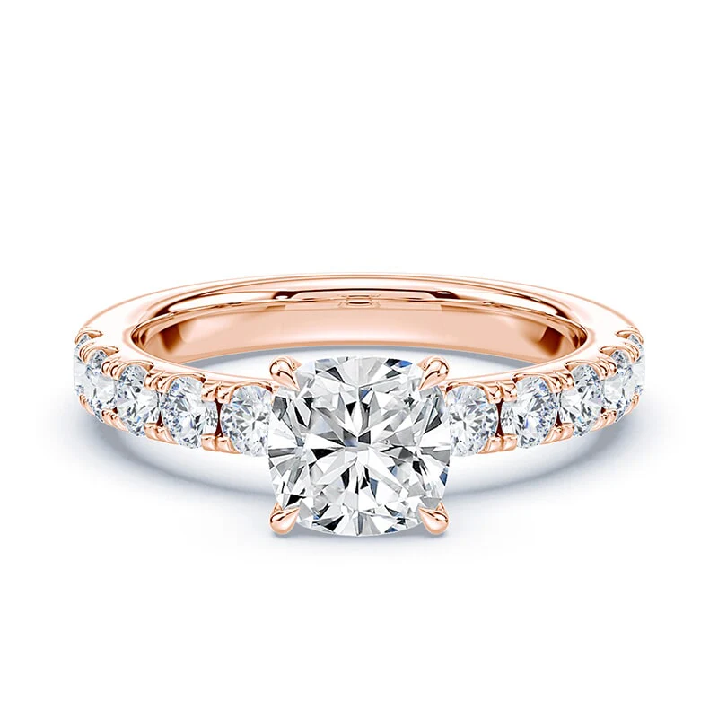 Cushion Cut Low Wide Pave Ring