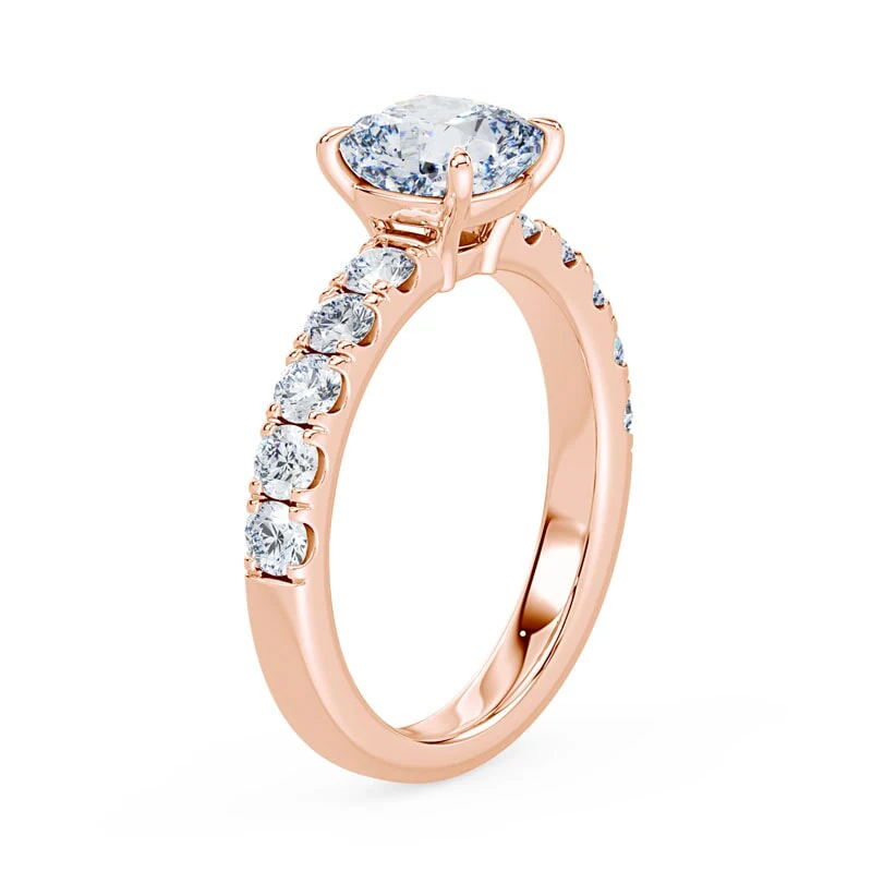 Cushion Cut Low Wide Pave Ring - Image 2