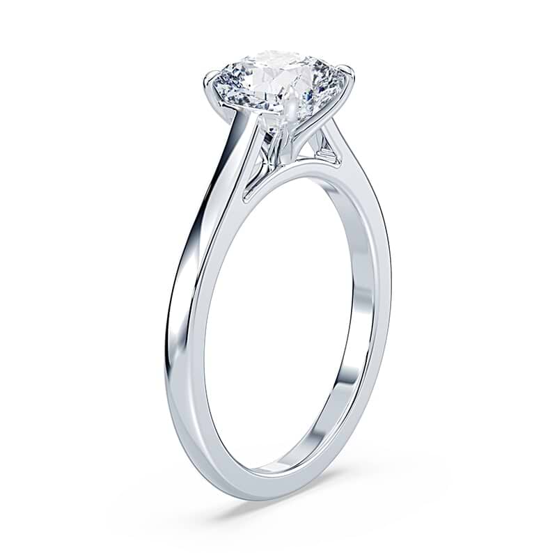 Cushion Cut Sleek Cathedral Ring - Image 2
