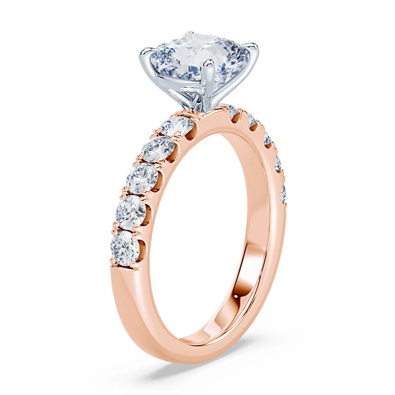 Cushion Cut Wide Pave Ring - Image 2