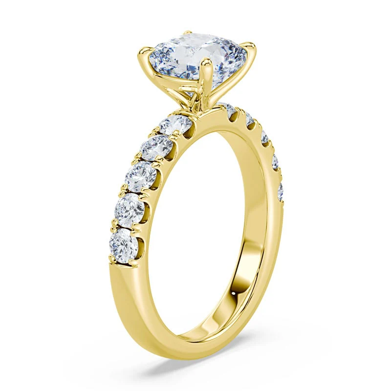 Cushion Cut Wide Pave Ring - Image 2
