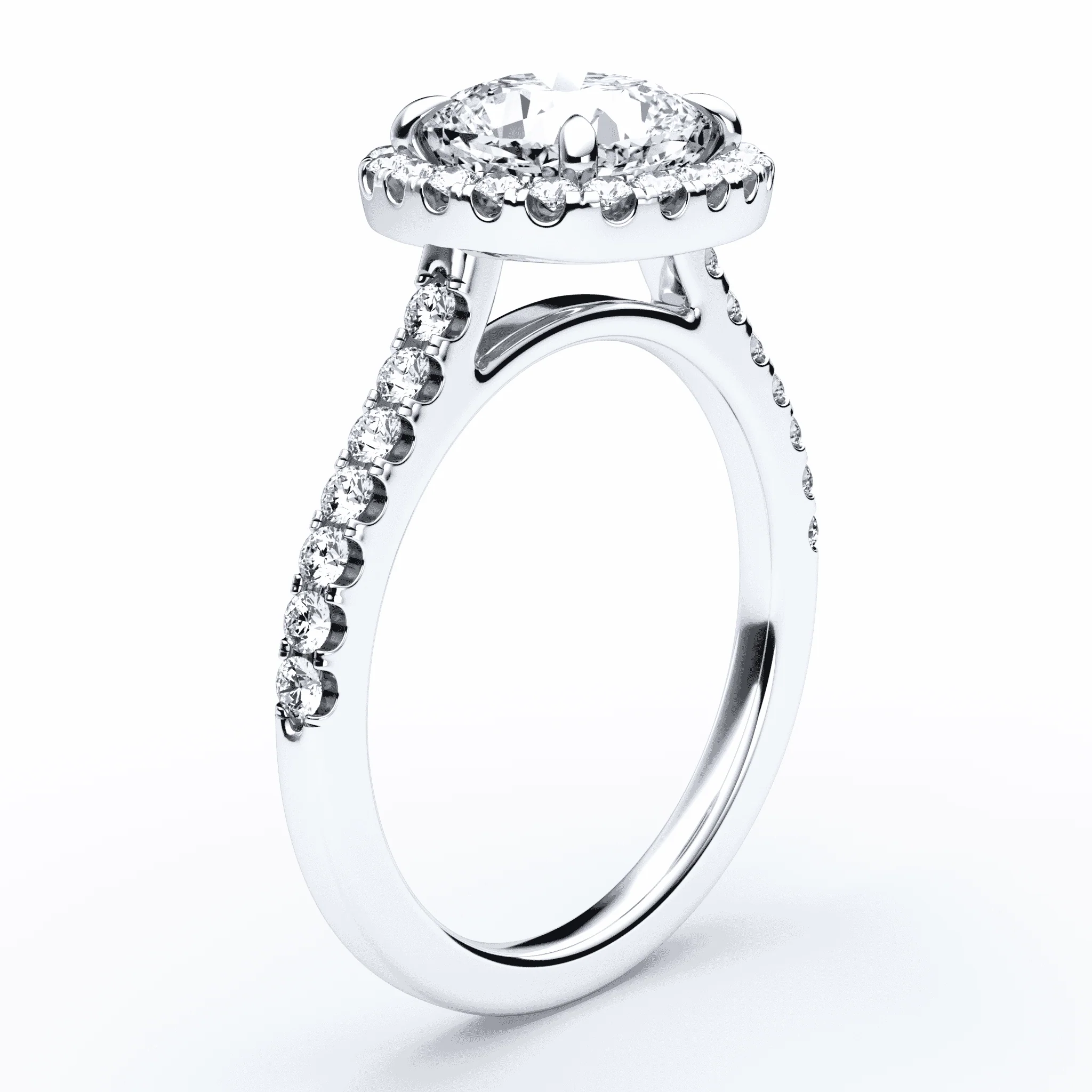 Cushion Cut Halo Pave Ring - Image 2