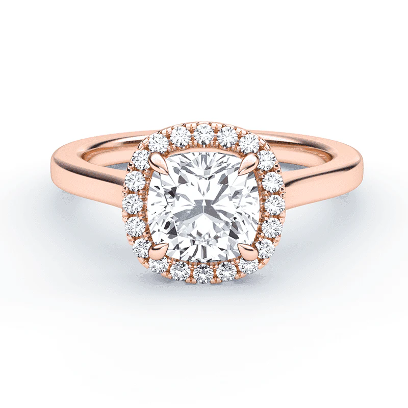 Cushion Cut Halo Engagement Ring
