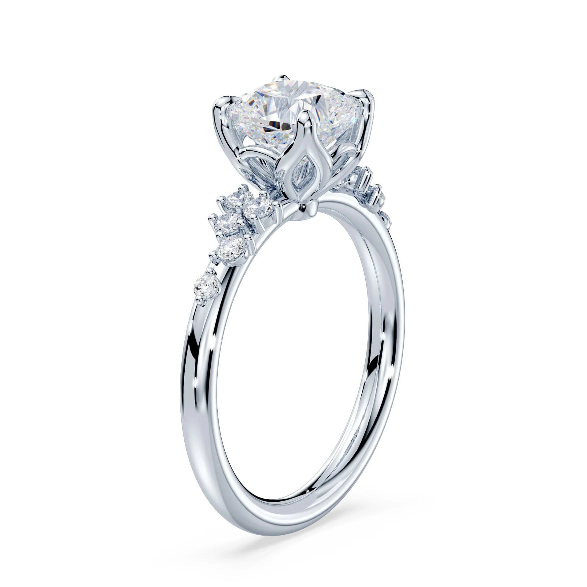 Cushion Cut Petals Cluster Ring - Image 2