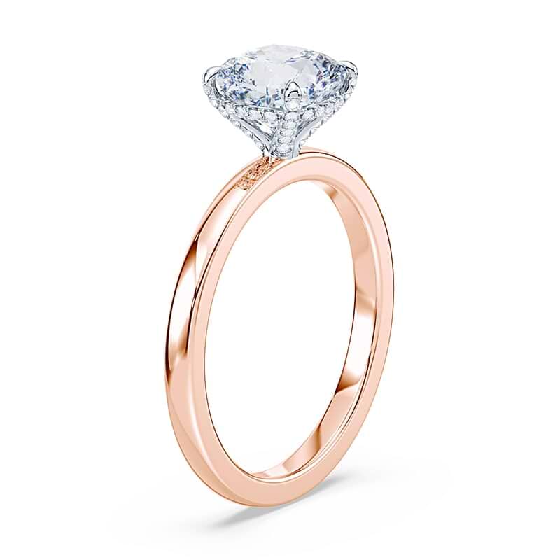 Cushion Cut Pave Prongs Solitaire - Image 2