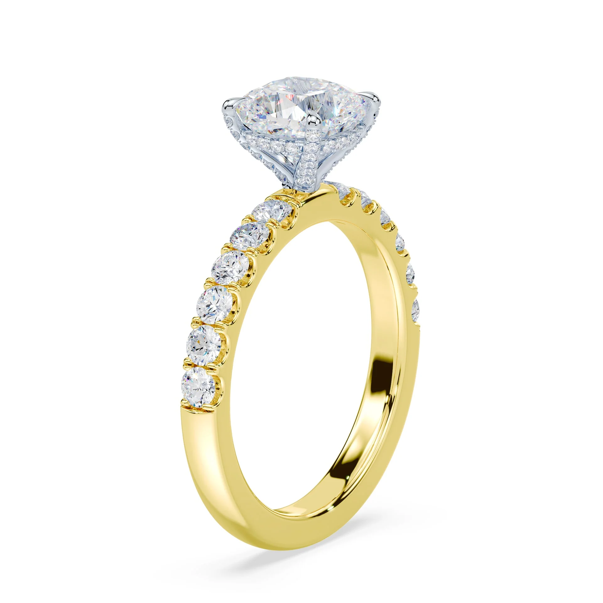 Cushion Allover Diamond Medium Band Ring - Image 2