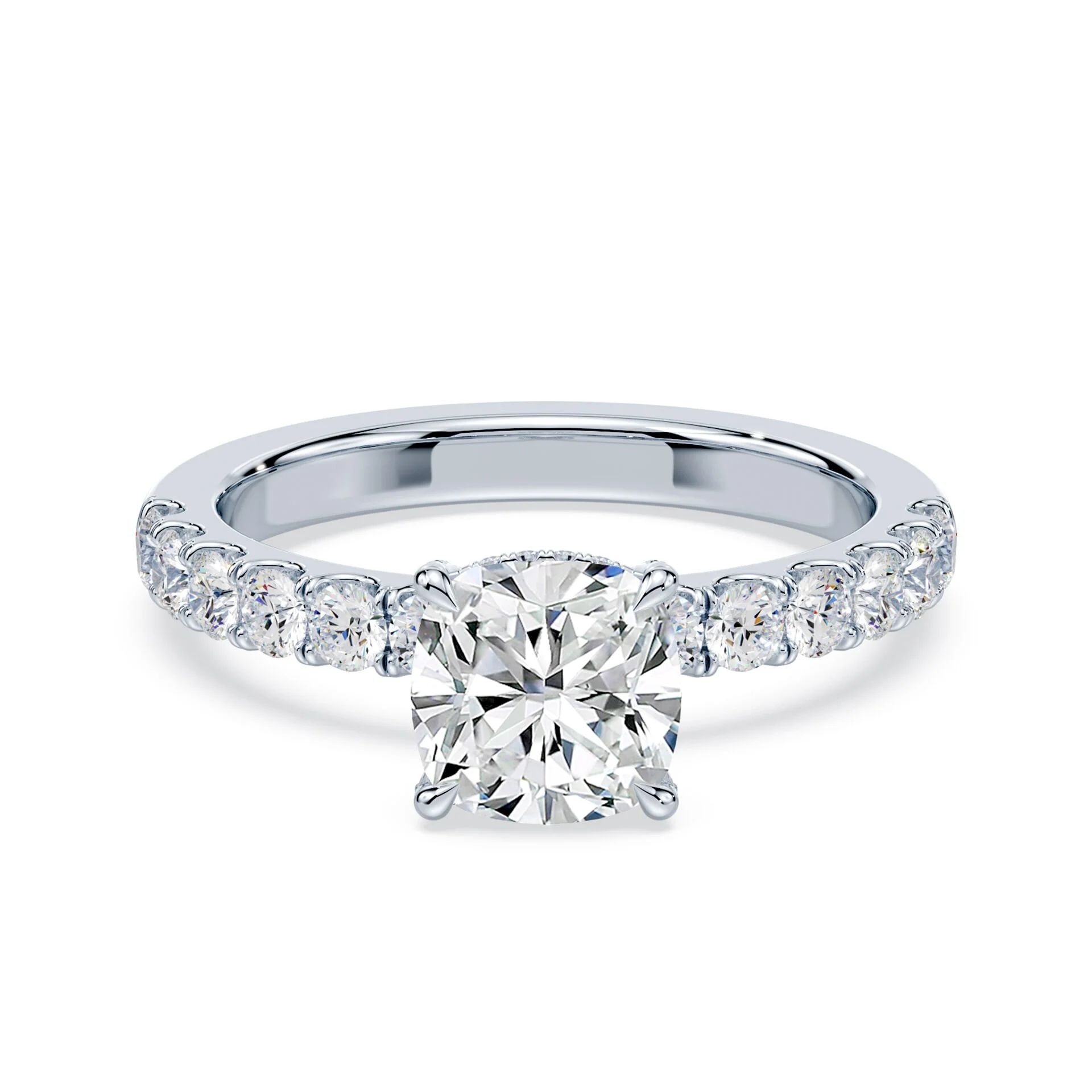 Cushion Allover Diamond Medium Band Ring