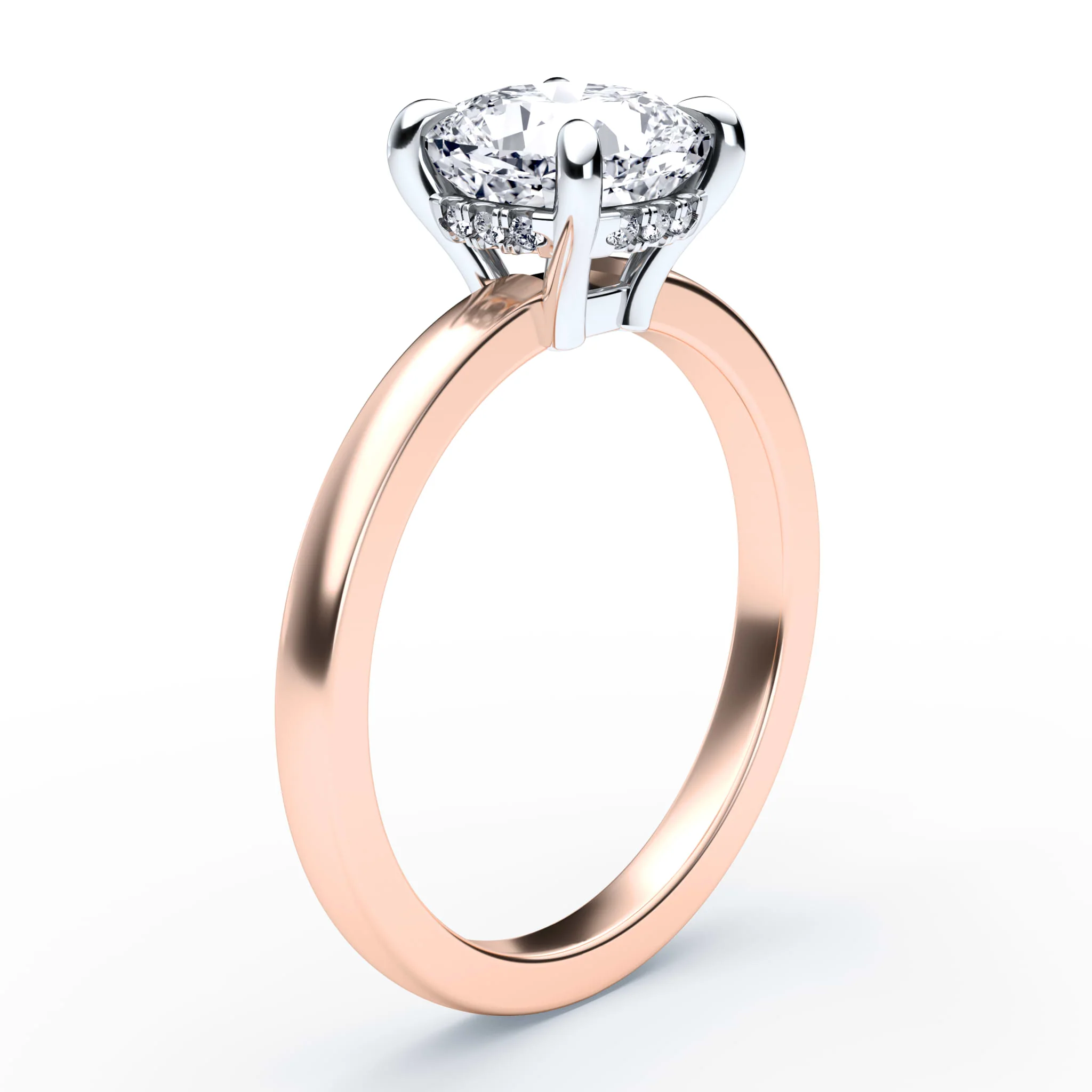 Cushion Cut Low Hidden Halo Ring - Image 2