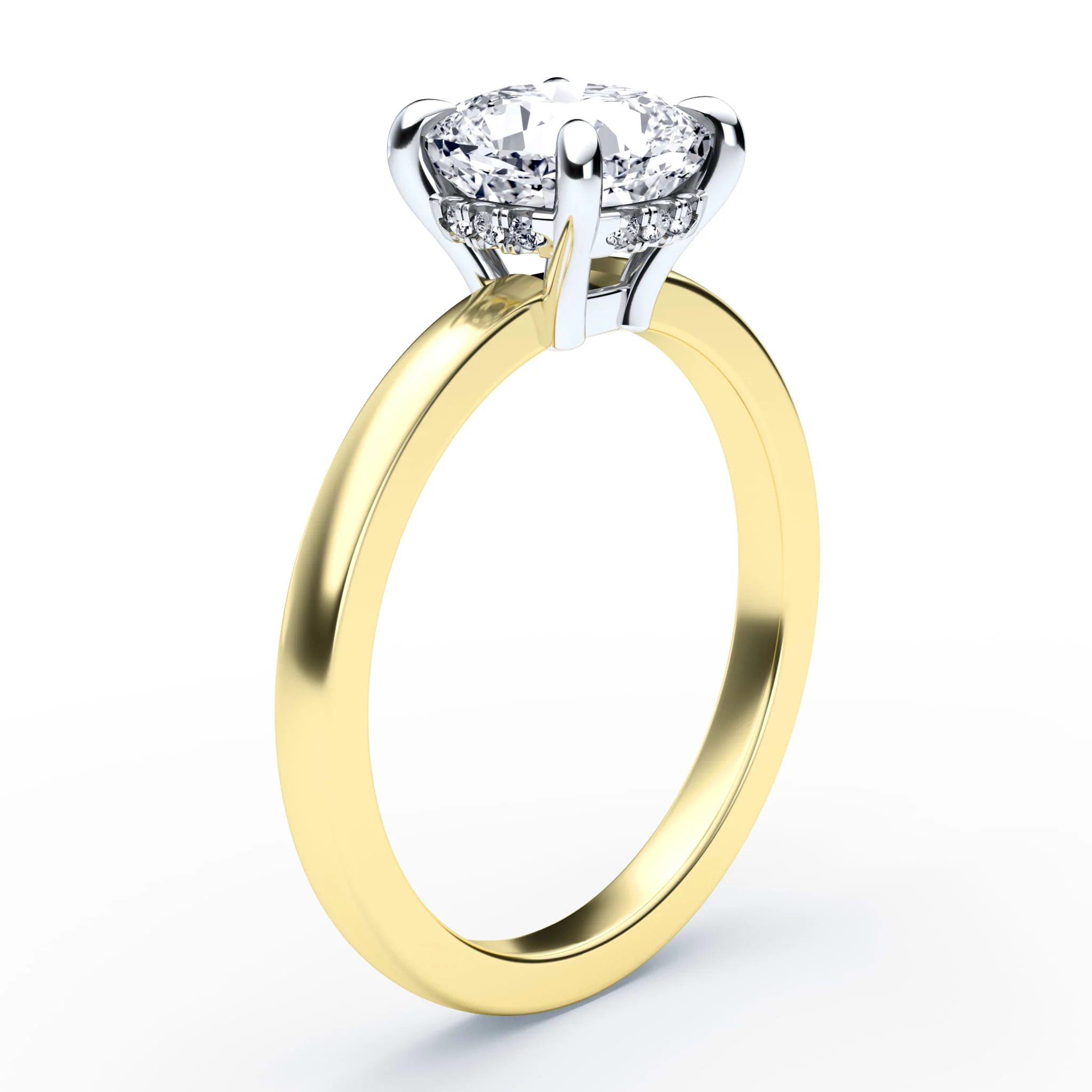 Cushion Cut Low Hidden Halo Ring - Image 2