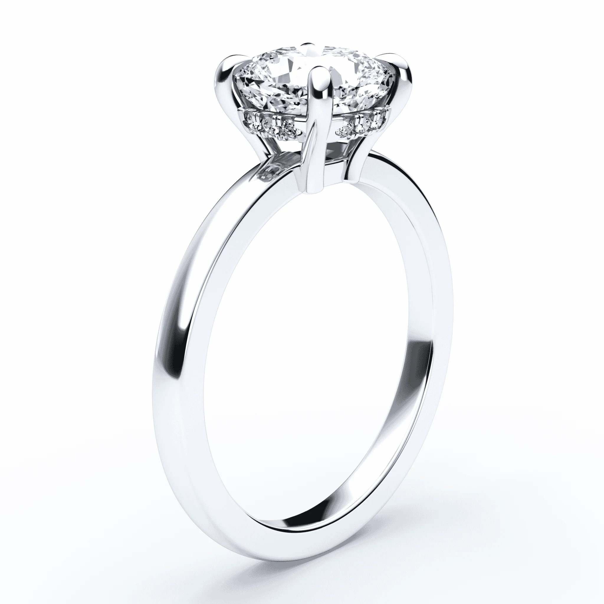 Cushion Cut Low Hidden Halo Ring - Image 2