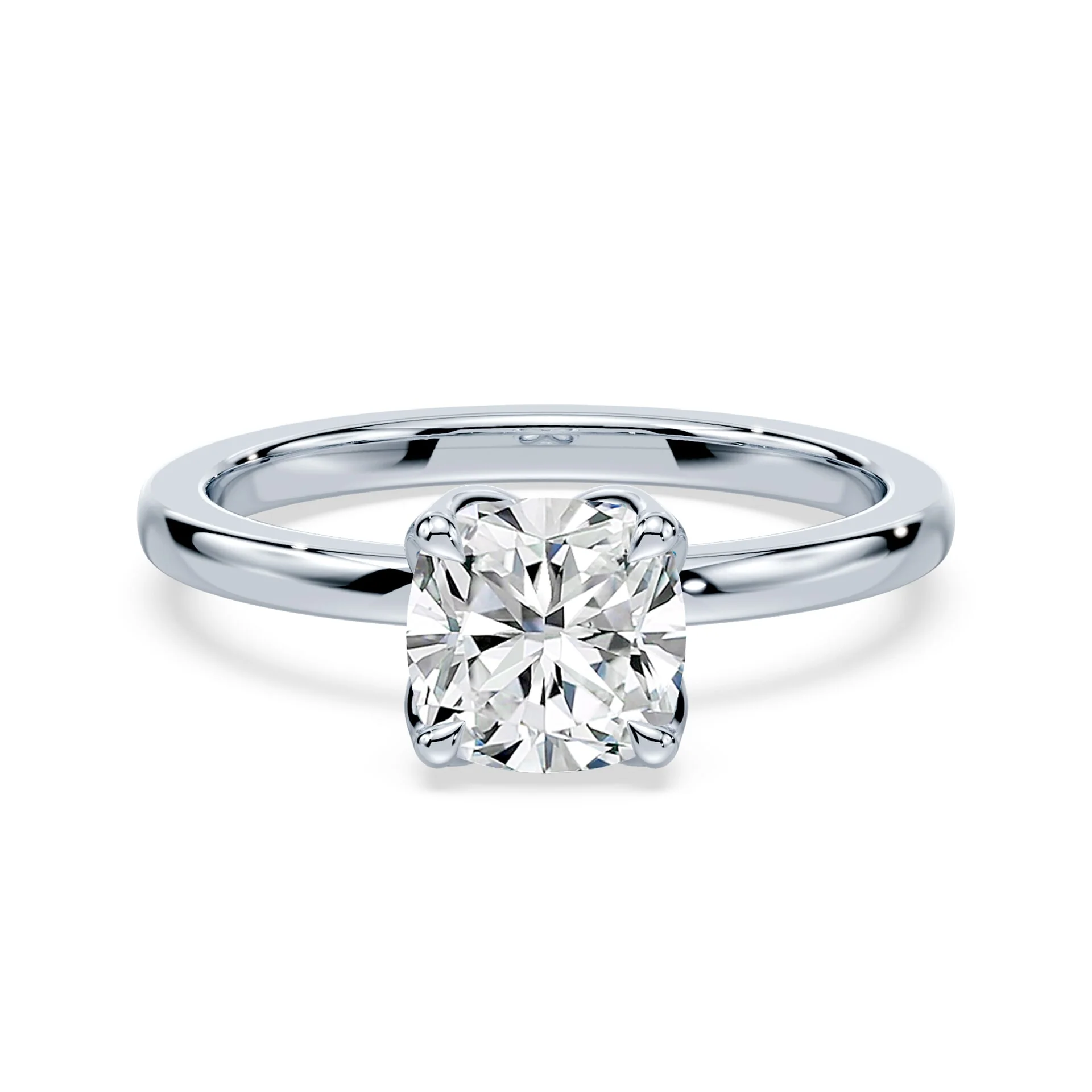 Cushion Cut Tulip Engagement Ring