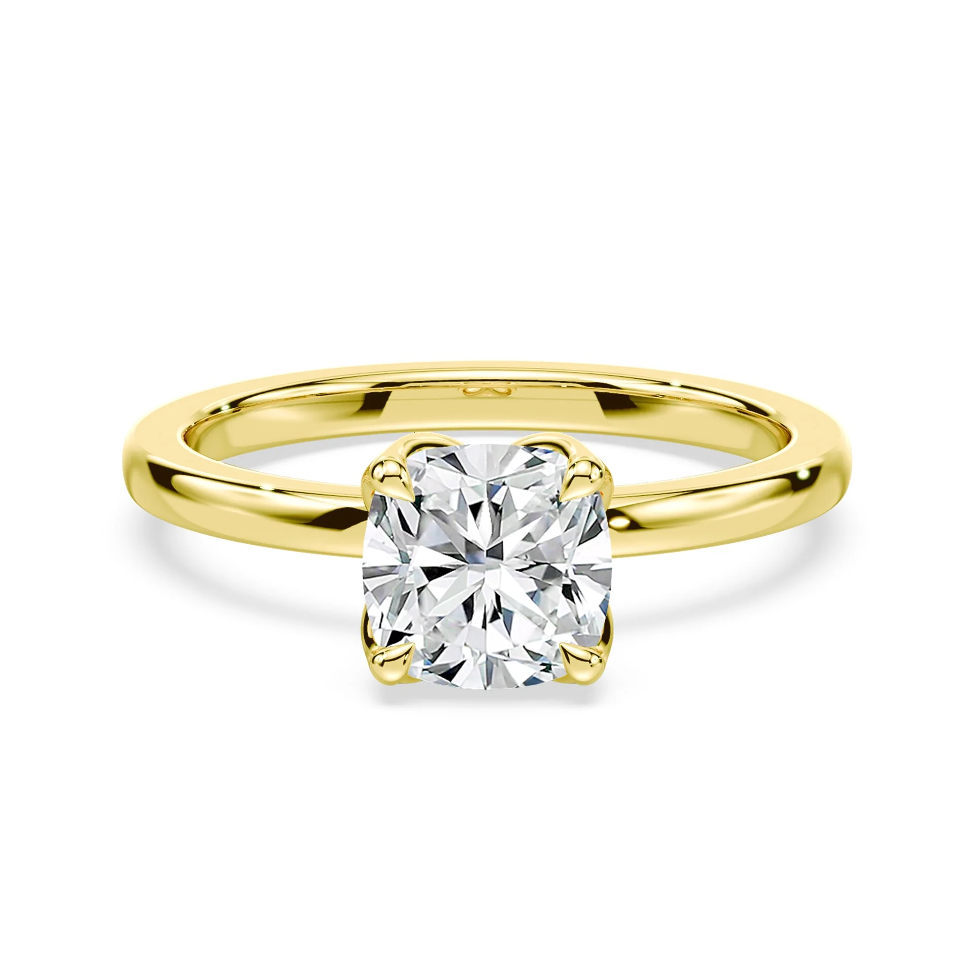 Cushion Cut Tulip Engagement Ring