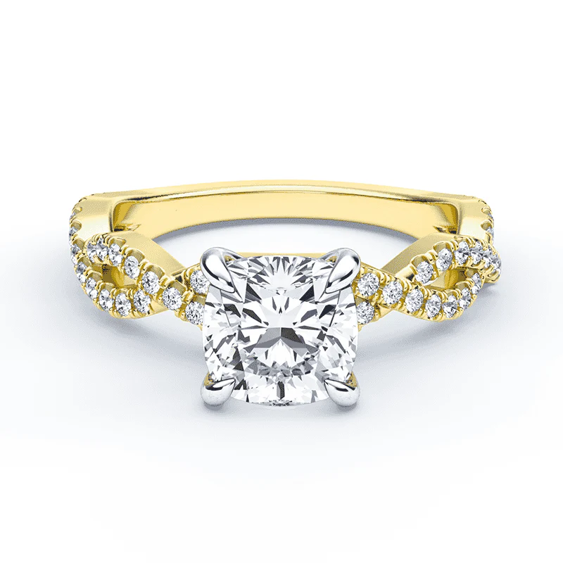 Cushion Cut Double Pave Ring