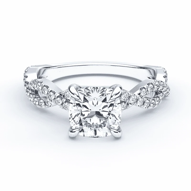 Cushion Cut Hidden Halo Double Pave