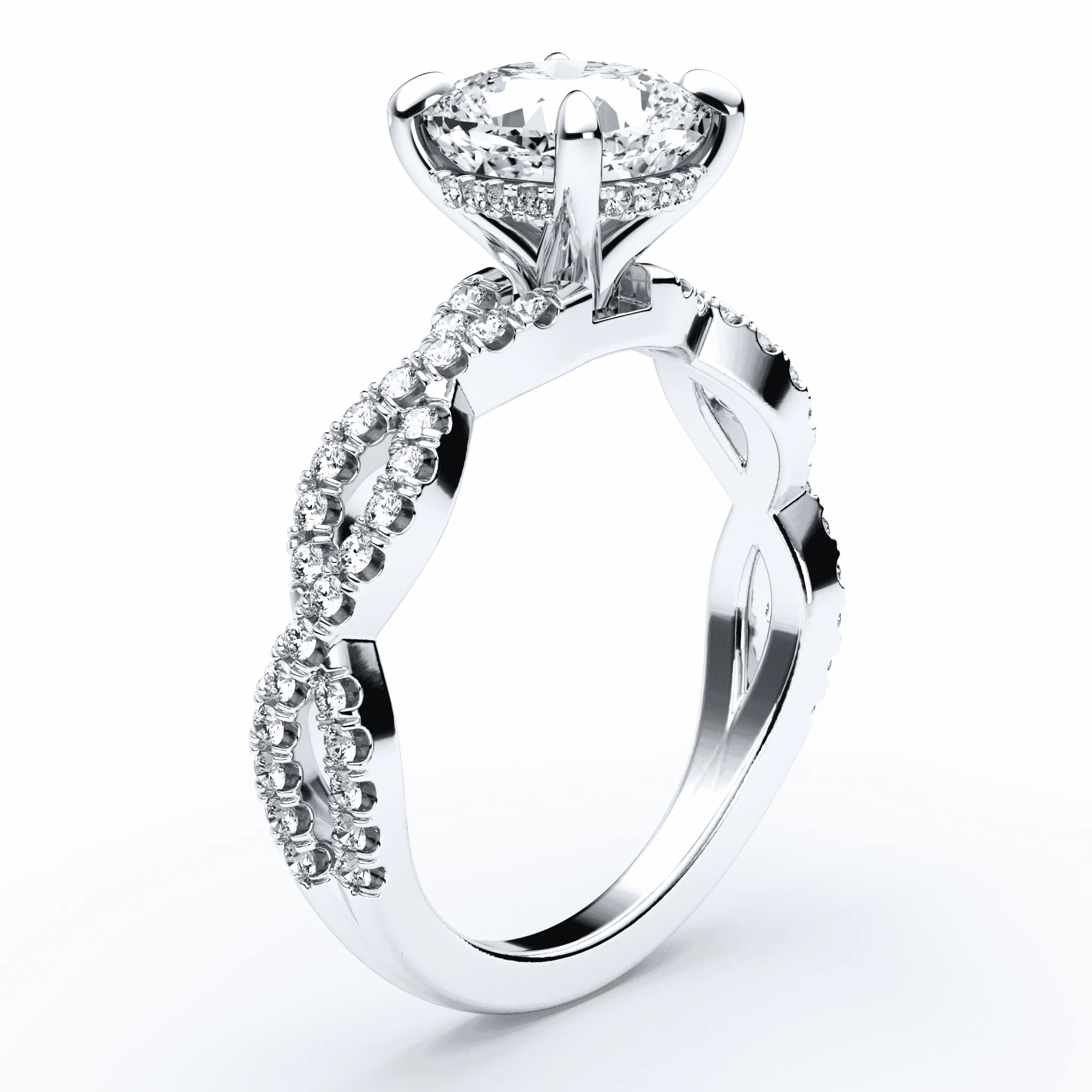 Cushion Cut Hidden Halo Double Pave - Image 2