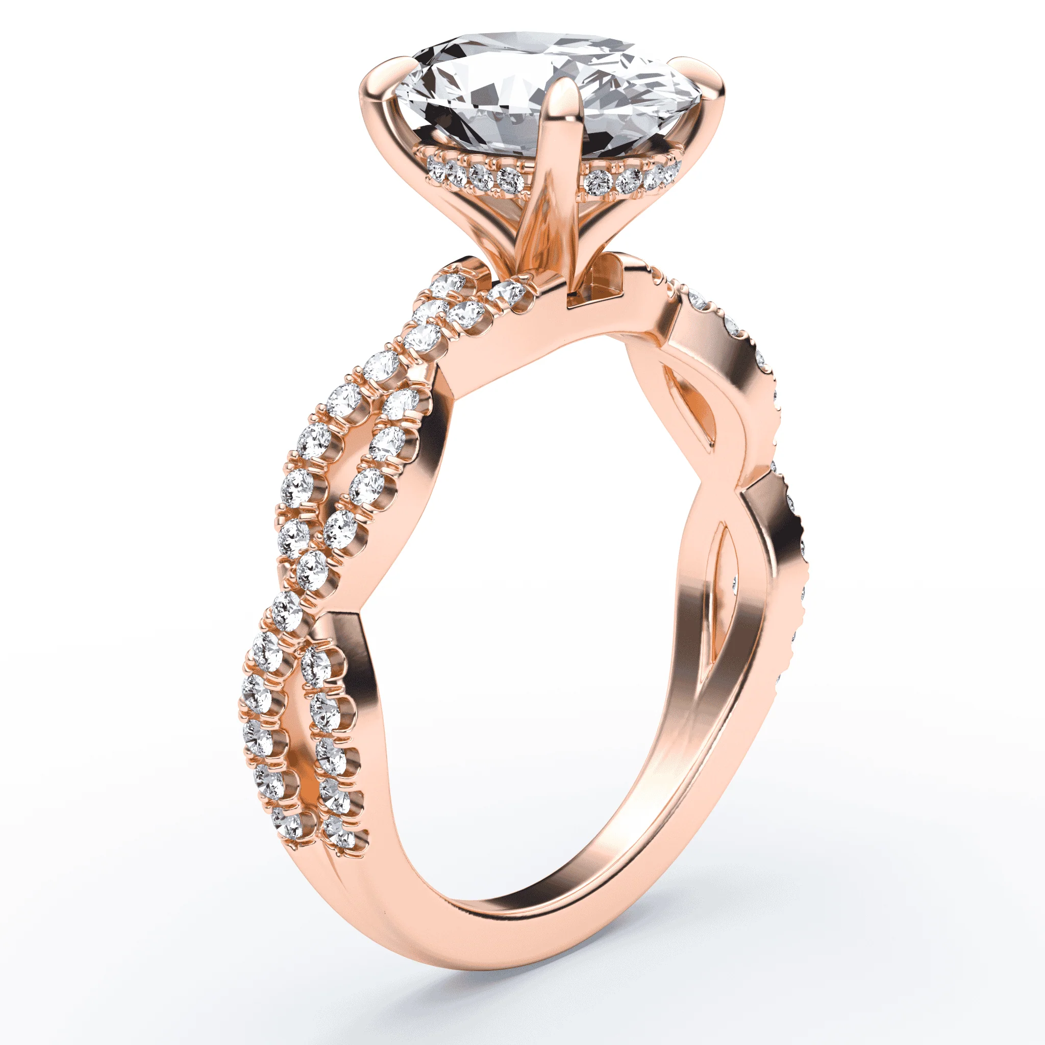 Oval Double Pave Ring - Image 2