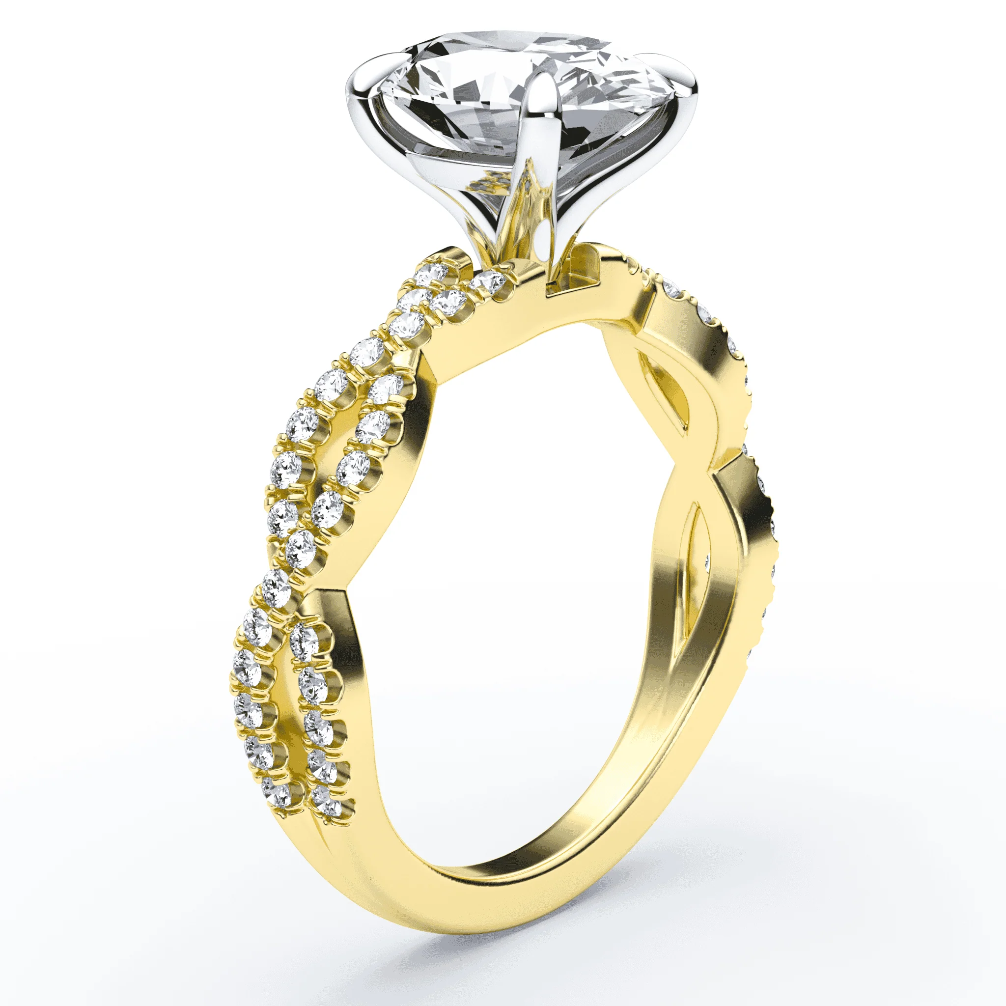 Oval Double Pave Ring - Image 2
