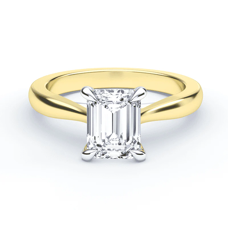 Emerald Cut Mini Cathedral Ring