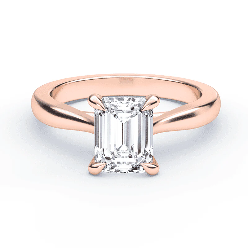 Emerald Cut Mini Cathedral Ring