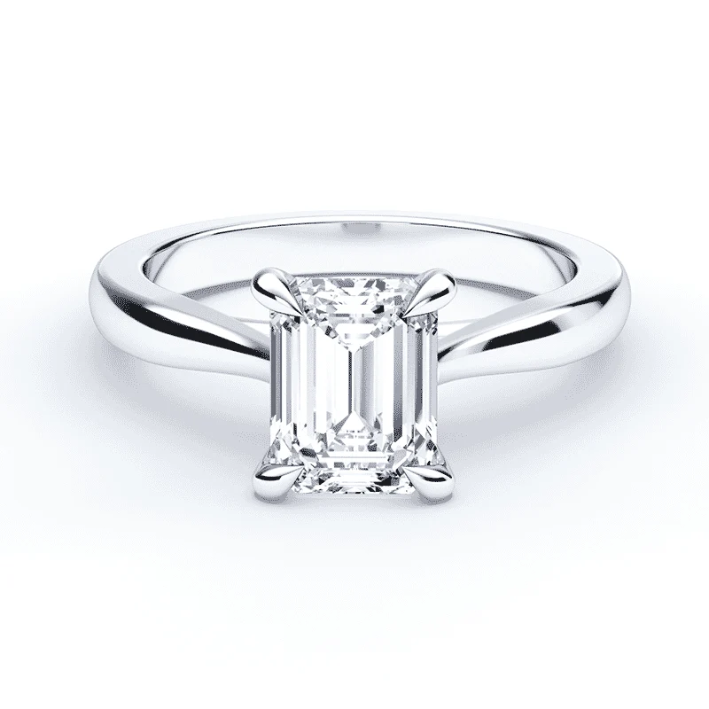 Emerald Cut Mini Cathedral Ring