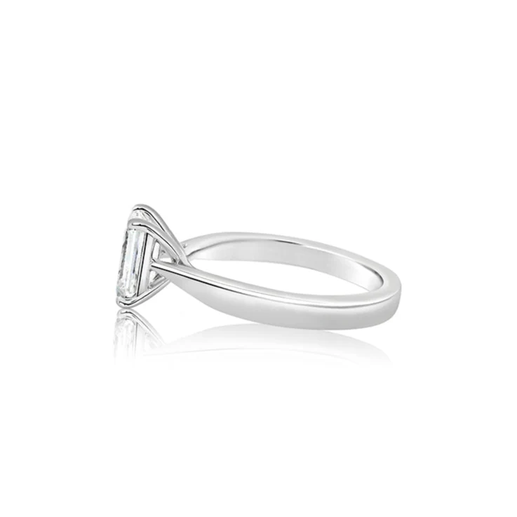 Emerald Cut 2.04ct Mini Cathedral White Gold Ring - Image 3