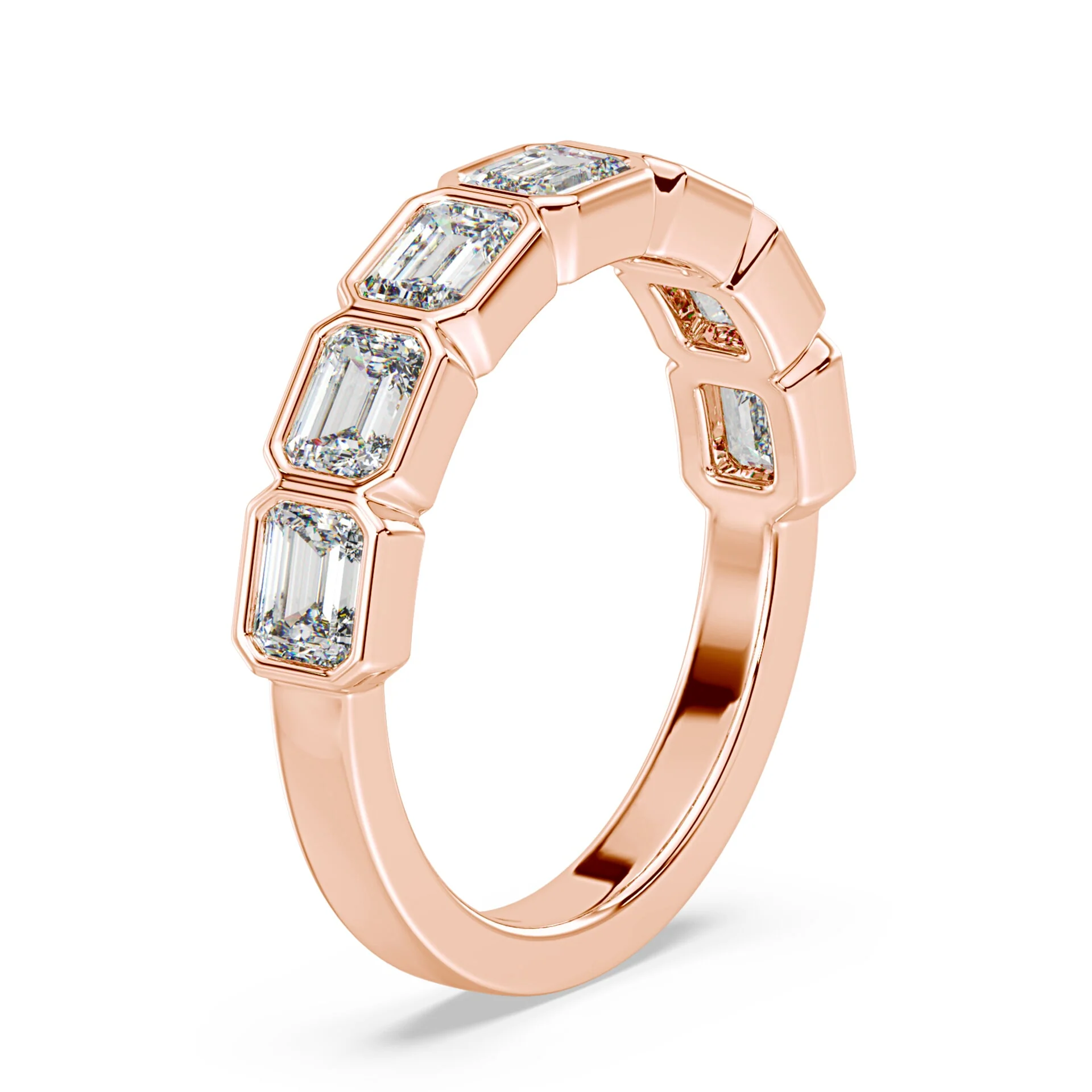 Emerald Cut East-West Bezel Band - Image 2