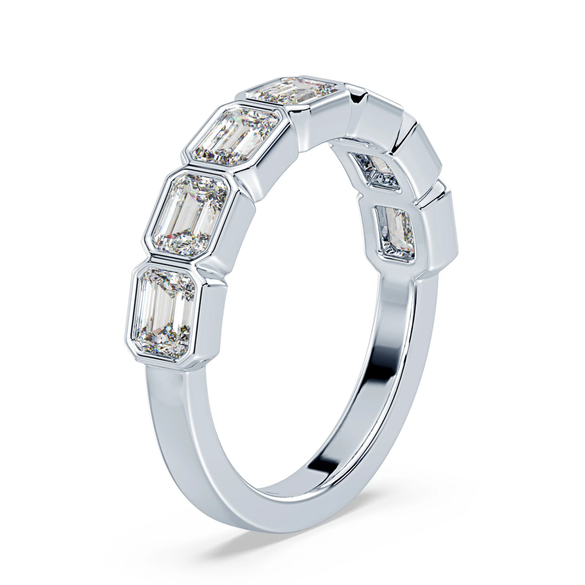 Emerald Cut East-West Bezel Band - Image 2