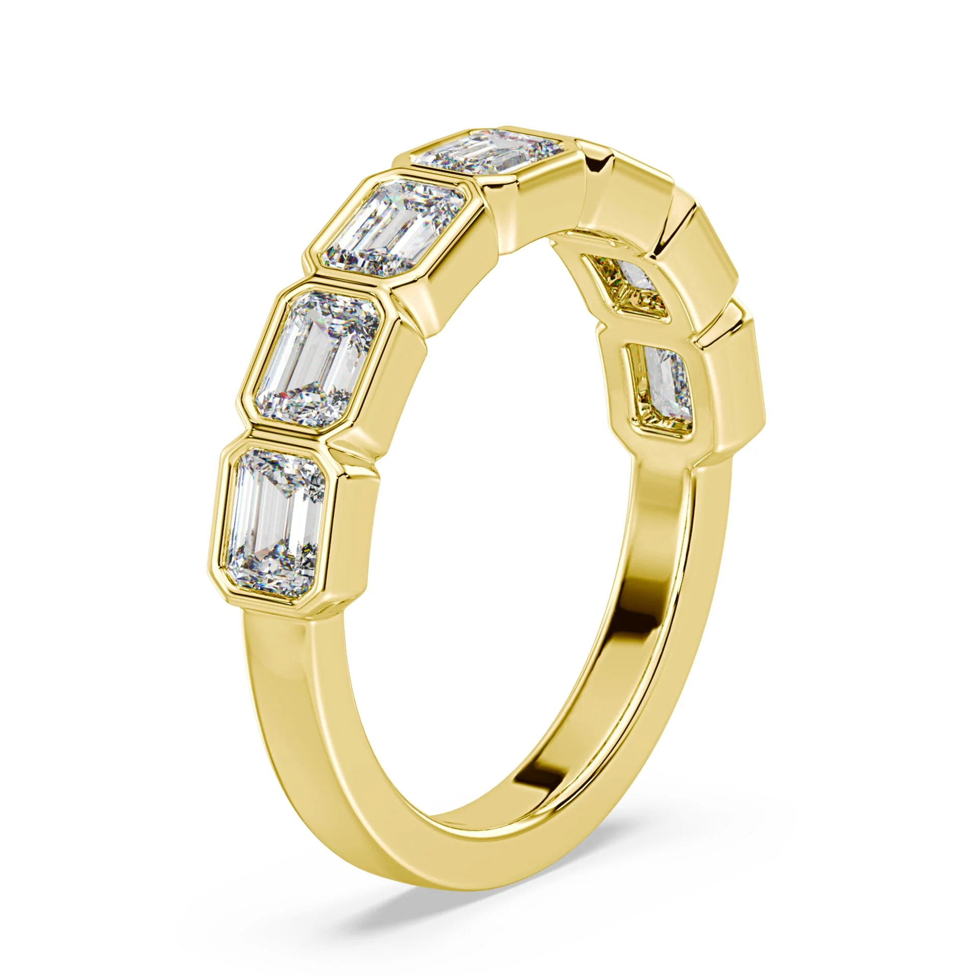 Emerald Cut East-West Bezel Band - Image 2