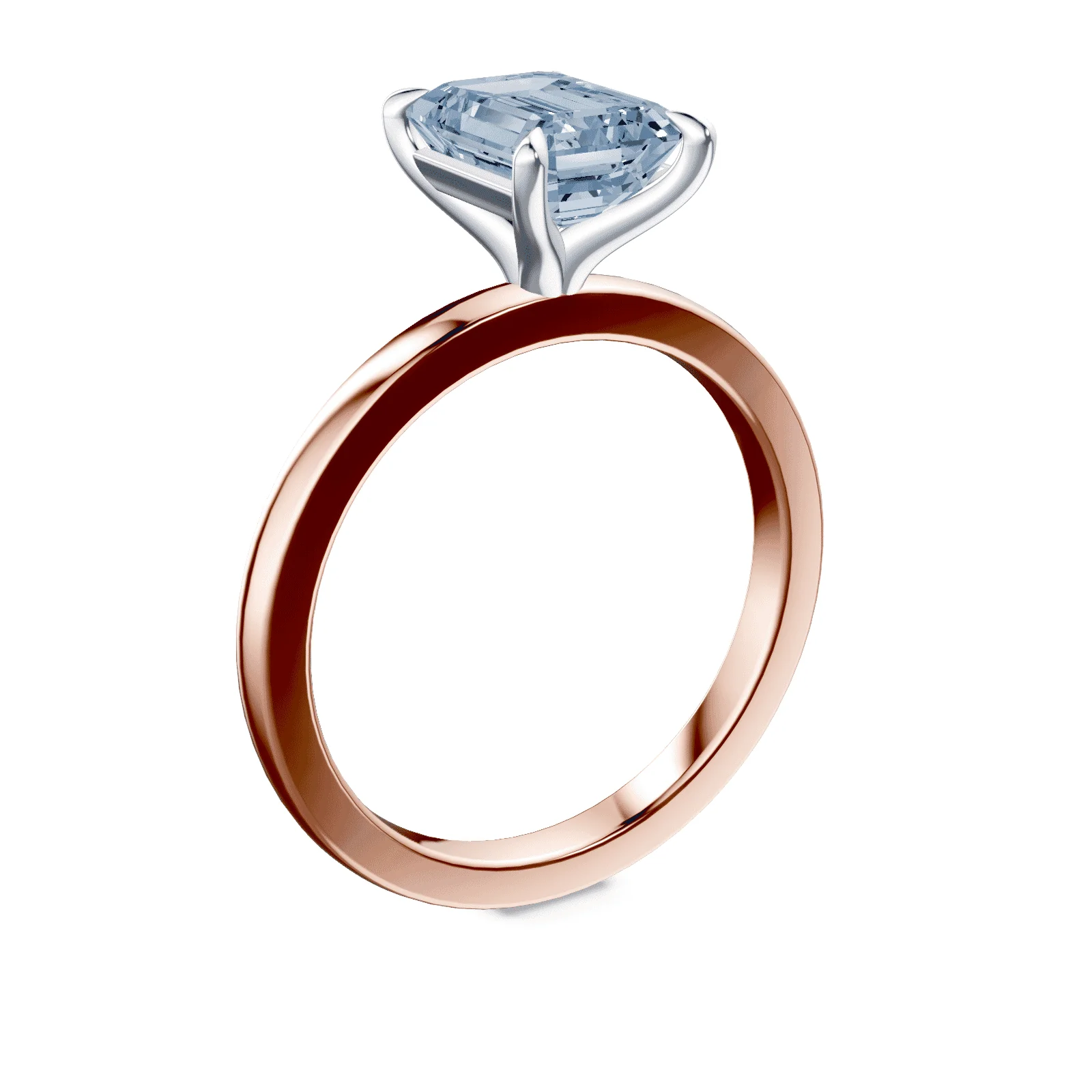 Emerald Cut Blue Diamond Ring - Image 2
