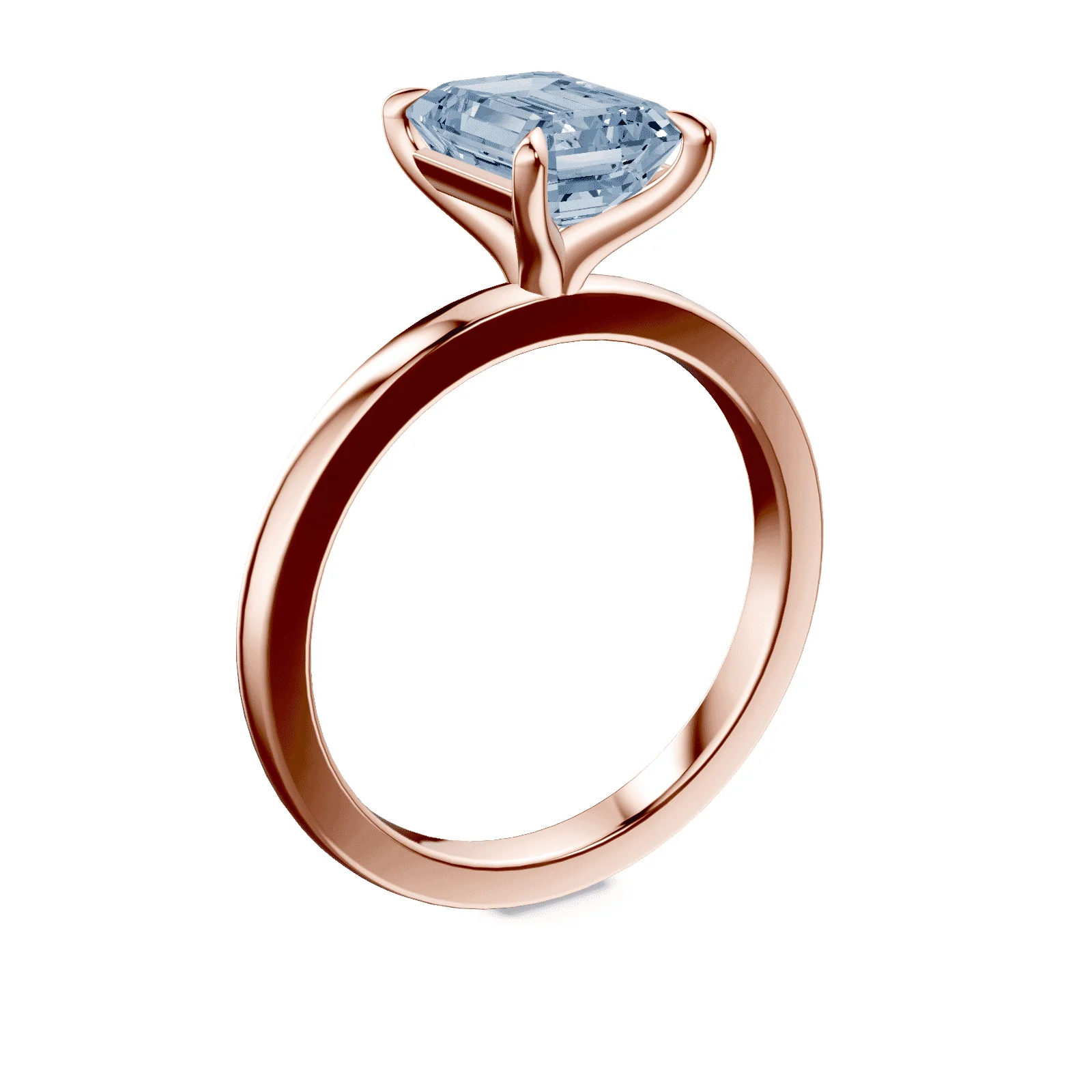 Emerald Cut Blue Diamond Ring - Image 2