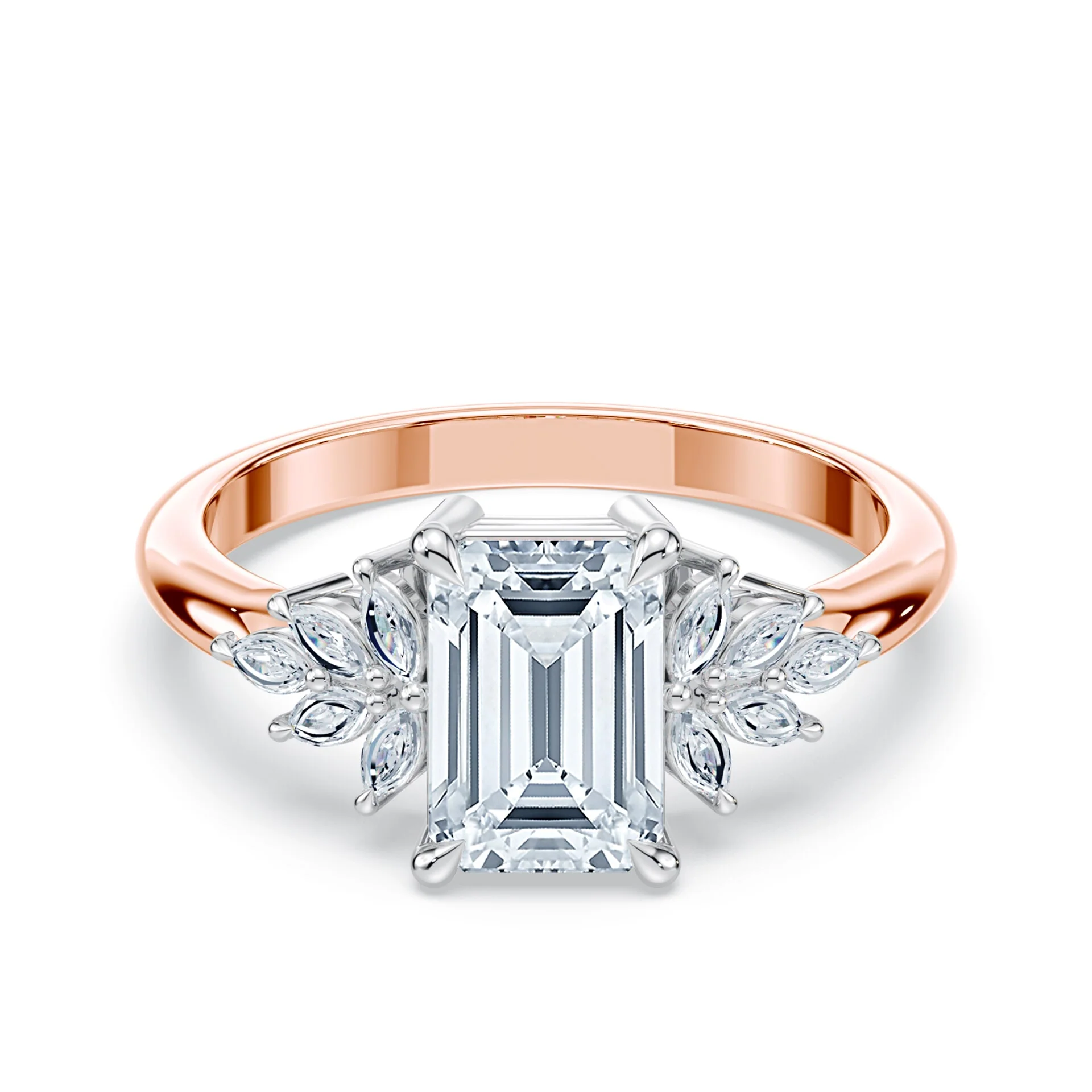 Emerald Cut Diamond Bouquet Ring