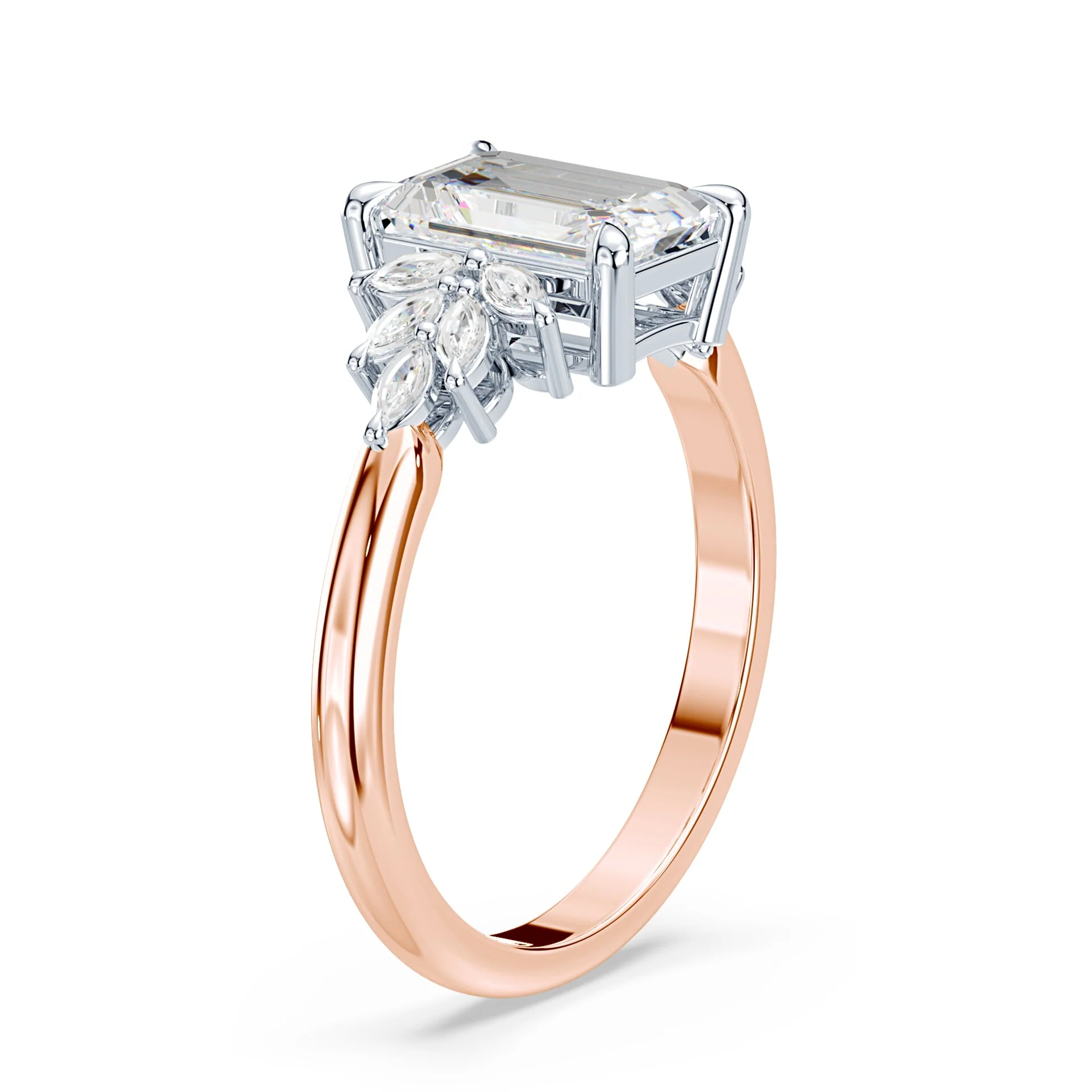 Emerald Cut Diamond Bouquet Ring - Image 2