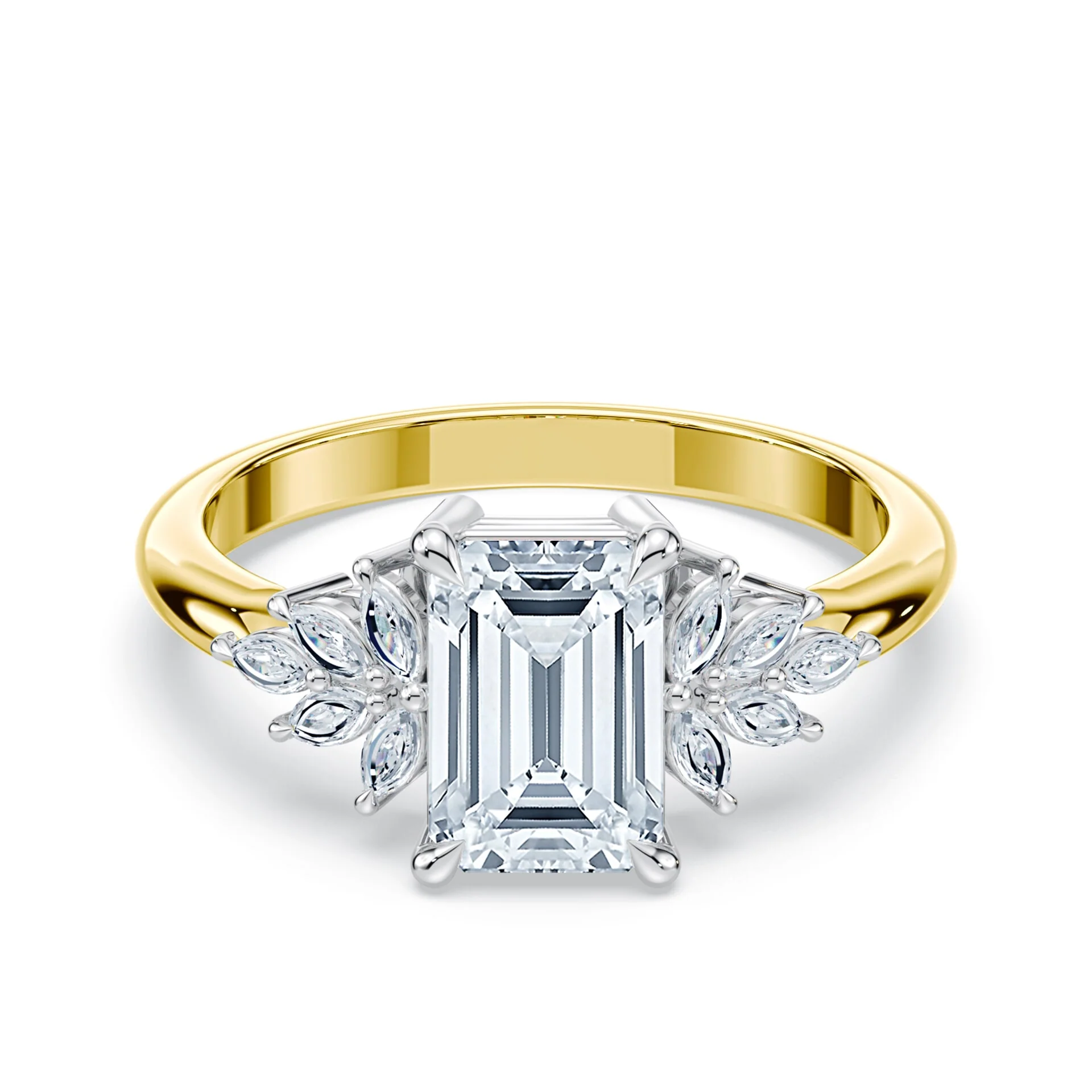 Emerald Cut Diamond Bouquet Ring