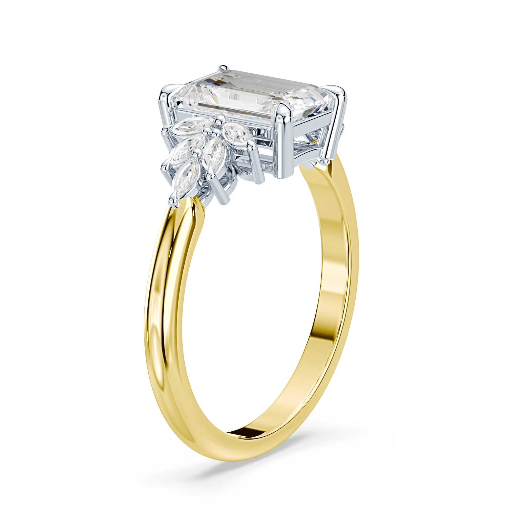 Emerald Cut Diamond Bouquet Ring - Image 2