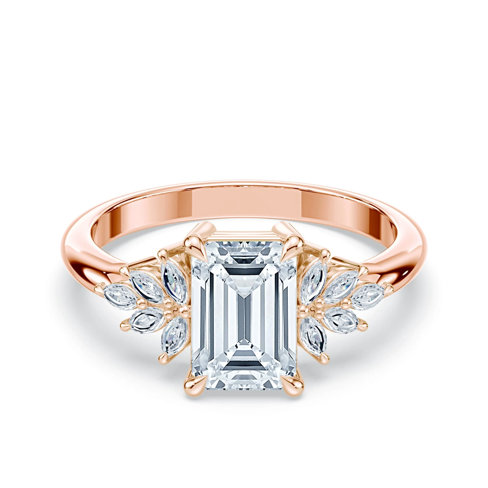 Emerald Cut Diamond Bouquet Ring