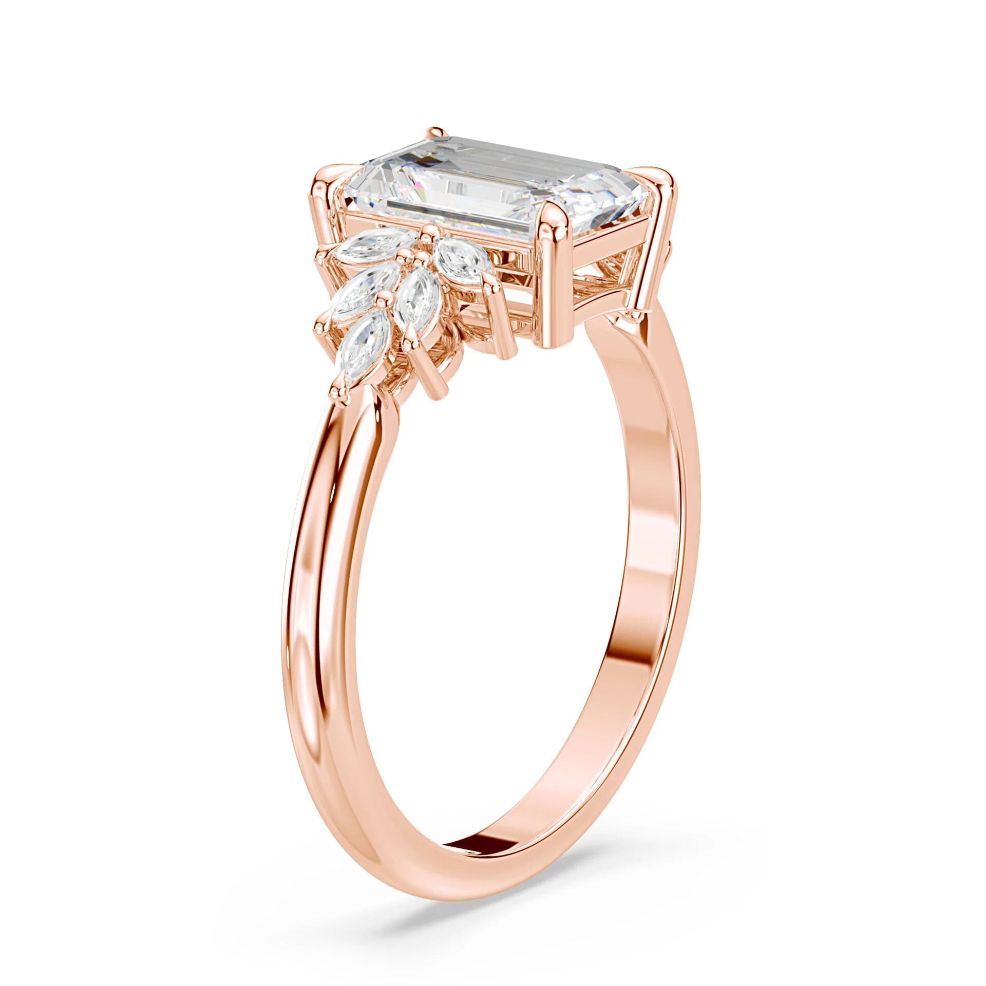 Emerald Cut Diamond Bouquet Ring - Image 2