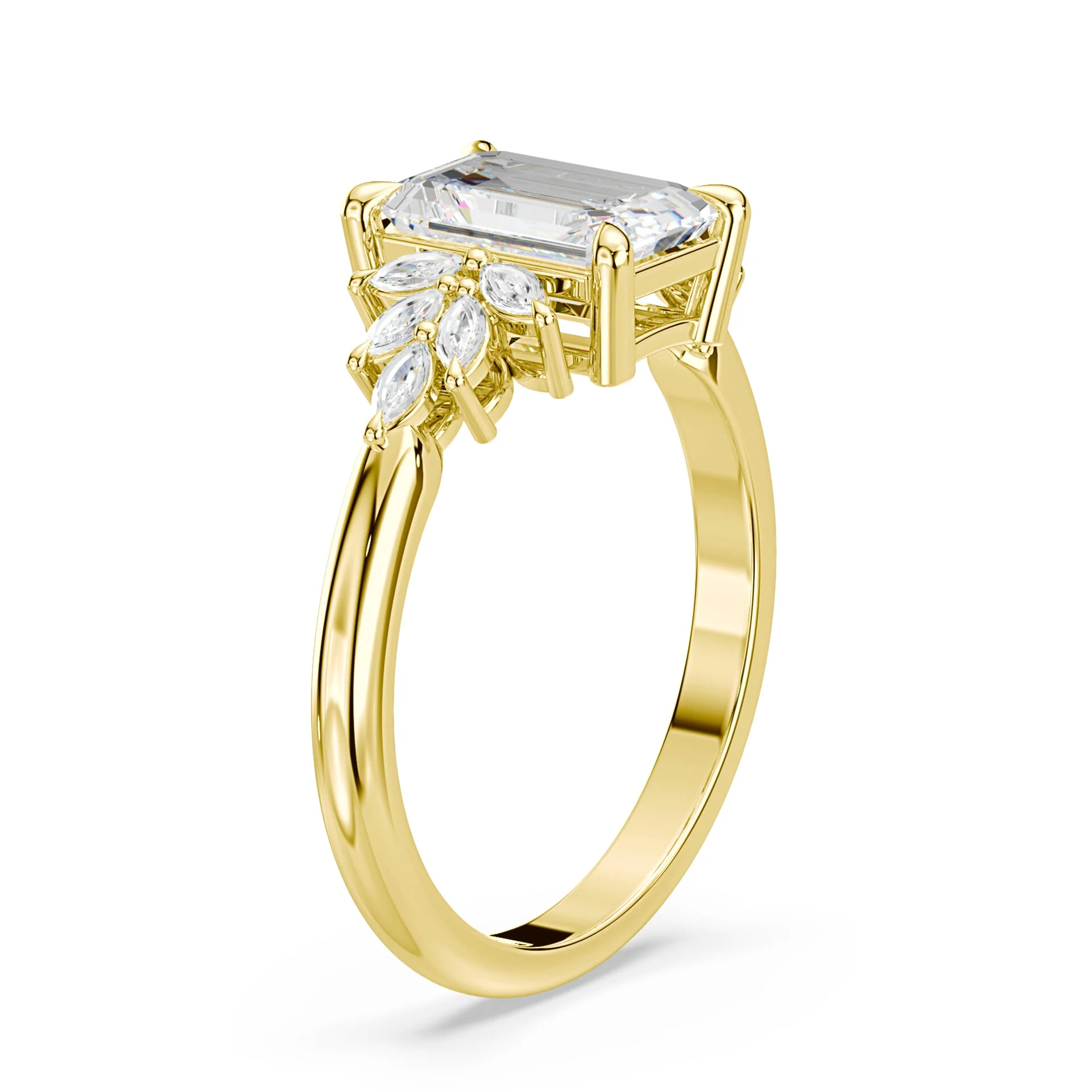 Emerald Cut Diamond Bouquet Ring - Image 2