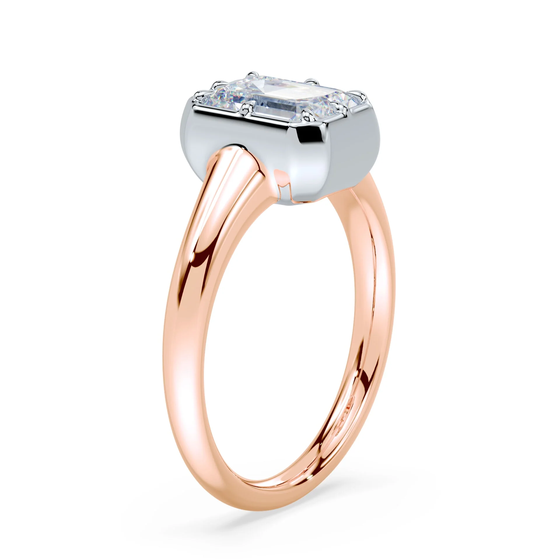 Emerald Cut Button Back Ring - Image 2