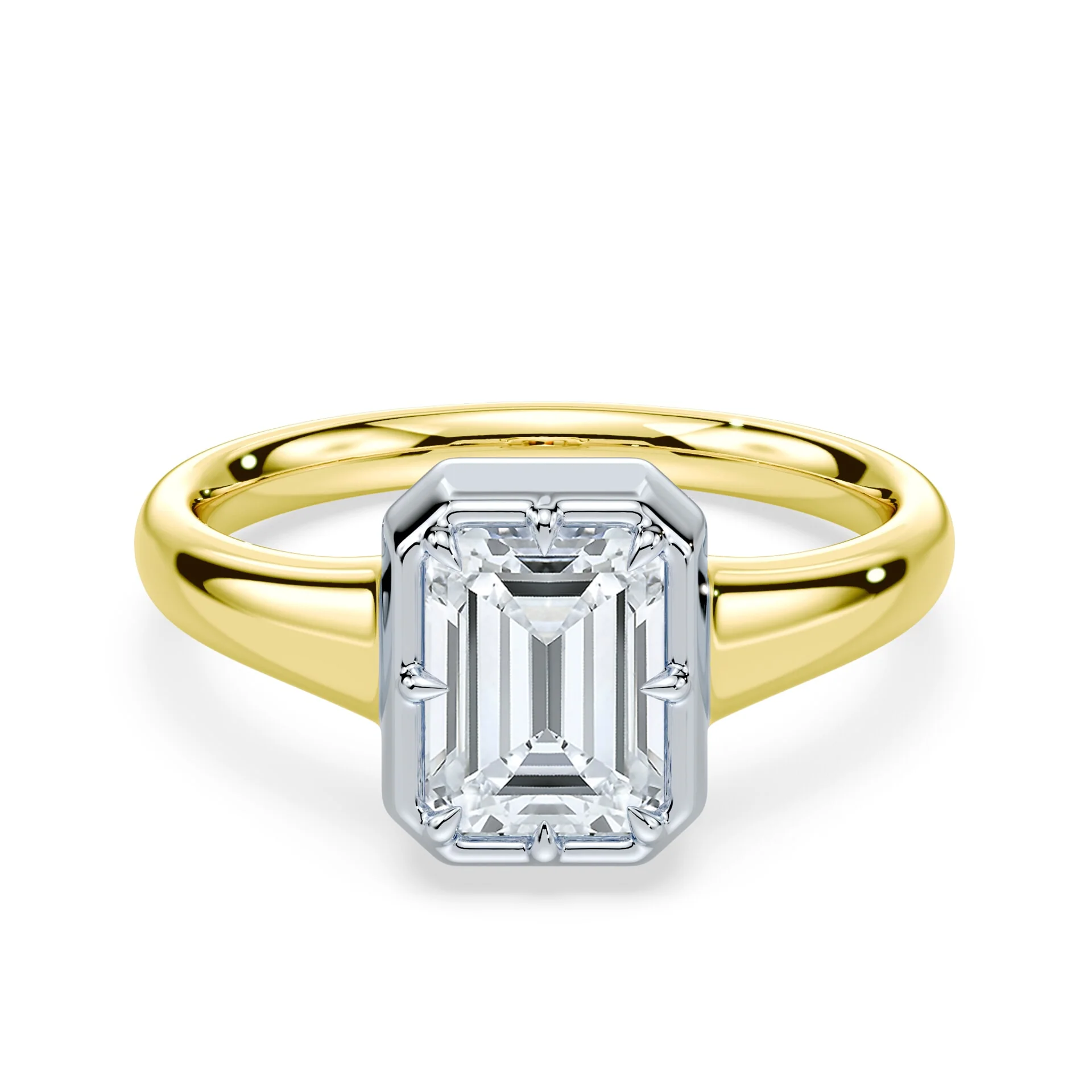 Emerald Cut Button Back Ring